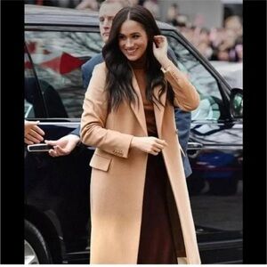 Zara Women Manteco Menswear-Style Coat Taupe Brown 3057/244 XS